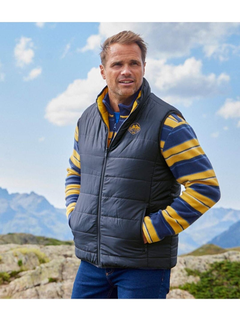 Doudoune Sans Manches Réversible   - ATLAS FOR MEN Bleu Jaune - Kiabi