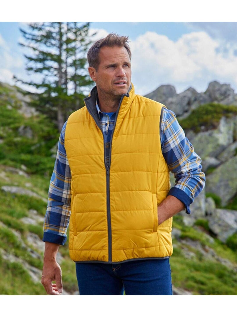 Doudoune Sans Manches Réversible   - ATLAS FOR MEN Bleu Jaune - Kiabi