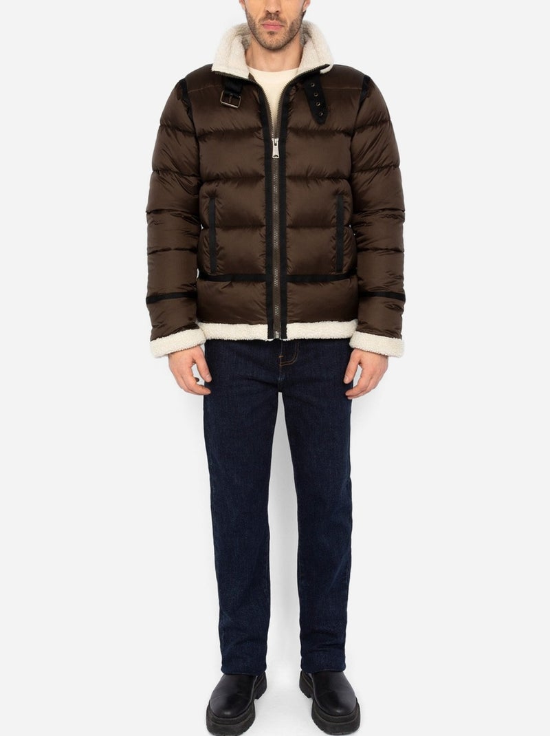 Doudoune Schott bombardier Marron - Kiabi