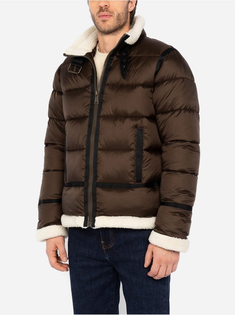 Doudoune Schott bombardier Marron - Kiabi