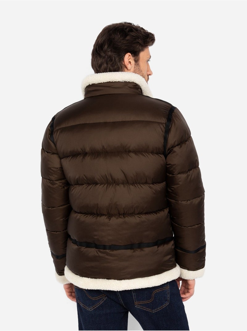 Doudoune Schott bombardier Marron - Kiabi