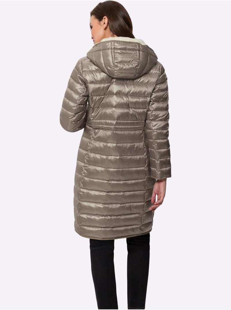 Doudoune superbe qualité légèrement brillante - taille standard - helline Gris taupe - Kiabi