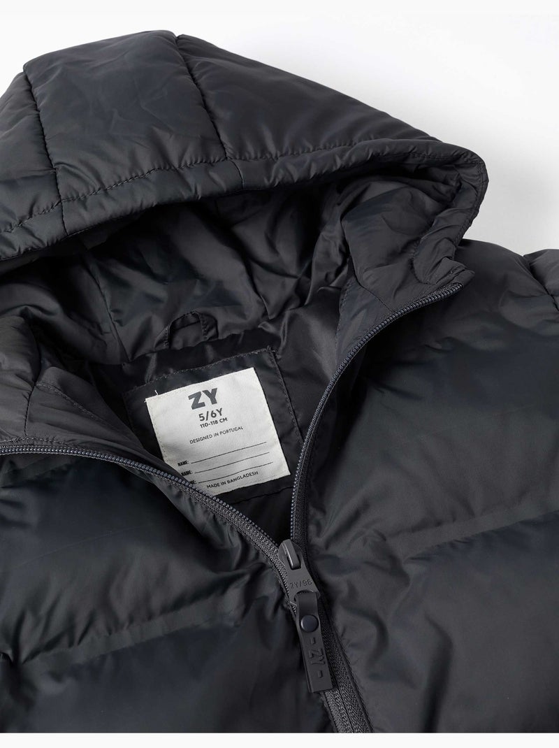 Doudoune thermique avec capuche et poches Gris foncé - Kiabi