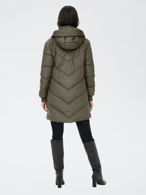 Doudoune unie longue à capuche 'JDY' - Kiabi
