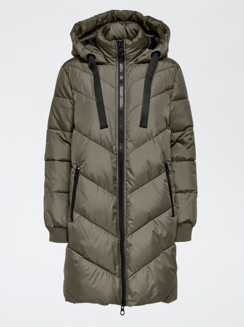 Doudoune unie longue à capuche 'JDY' - Kiabi