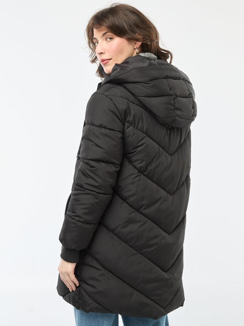 Doudoune unie longue à capuche 'JDY' - Kiabi