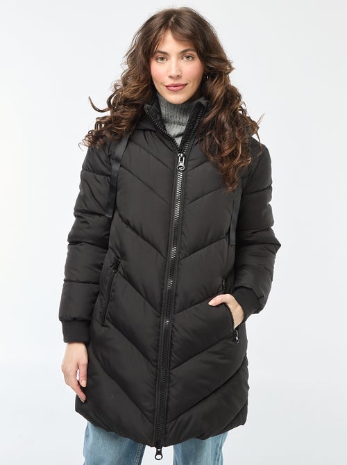 Doudoune unie longue à capuche 'JDY' - Kiabi