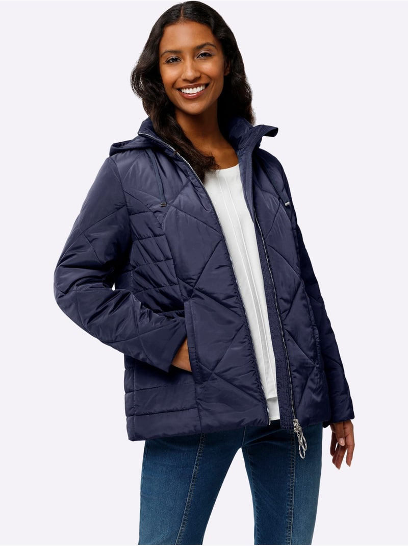 Doudoune Zippé Double Curseur - Taille Standard - Helline Bleu marine - Kiabi