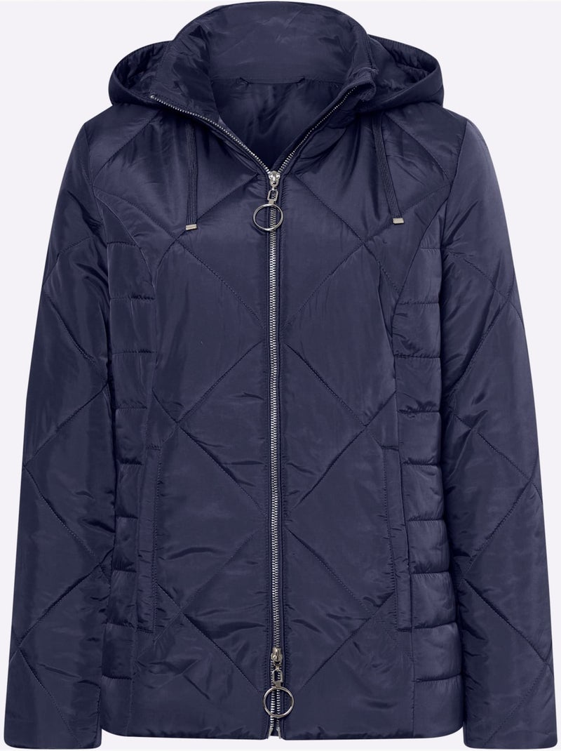 Doudoune Zippé Double Curseur - Taille Standard - Helline Bleu marine - Kiabi