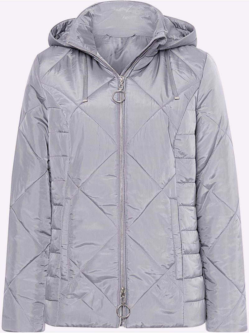 Doudoune Zippé Double Curseur - Taille Standard - Helline Gris - Kiabi
