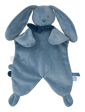 DOUMOU TETINOU XL LAPIN VELOURS DOUX BLEU