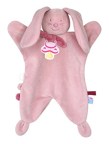 DOUMOU TETINOU XL LAPIN VELOURS DOUX ROSE
