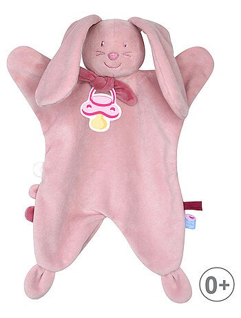 DOUMOU TETINOU XL LAPIN VELOURS DOUX ROSE