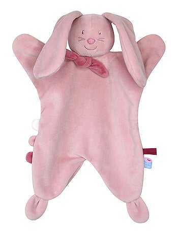 DOUMOU TETINOU XL LAPIN VELOURS DOUX ROSE