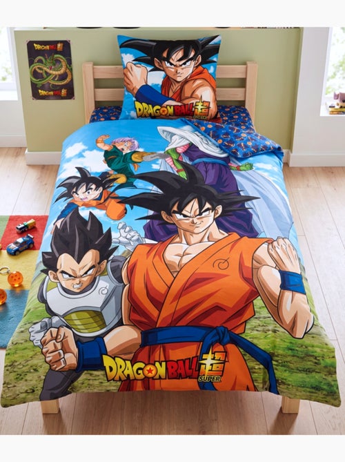 Dragon Ball Super, 100% Coton Goku Vegeta Parure de Lit Enfant, Imprimée Réversible - Kiabi
