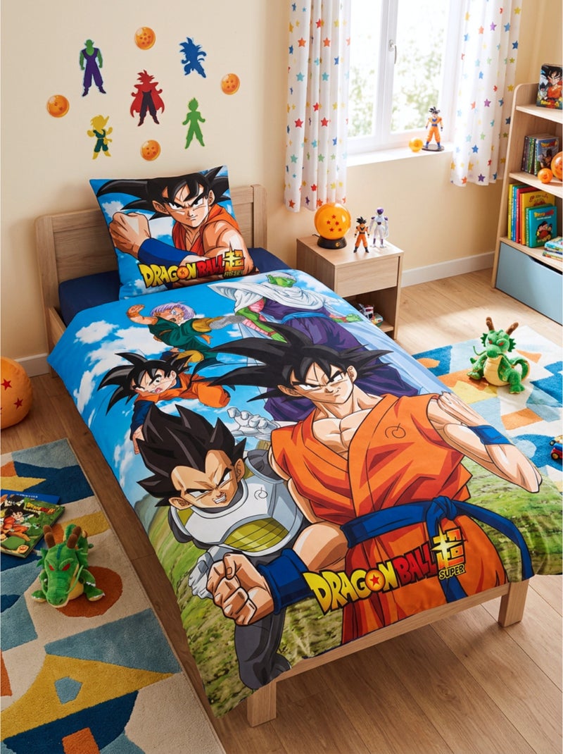 Dragon Ball Super, 100% Coton Goku Vegeta Parure de Lit Enfant, Imprimée Réversible Multicolore - Kiabi