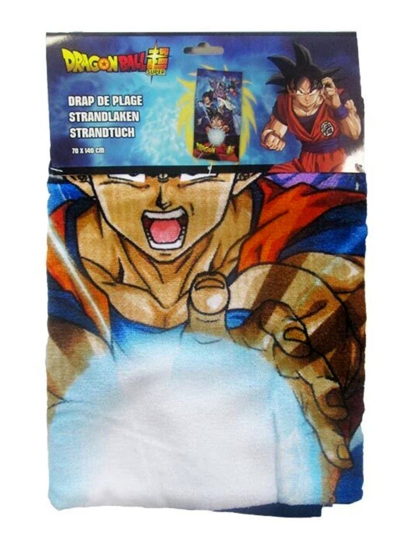 Dragon Ball Super, Serviette de Bain Enfant Imprimé 100% Coton, GOKU Bleu - Kiabi