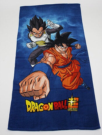 Dragon Ball Super, Serviette de Bain Enfant Imprimé 100% Coton, GOKU et VEGETA