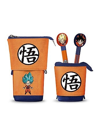 Dragon Ball Super Trousse Cute + 2 Stylos Gel Effaçables, Multicolore