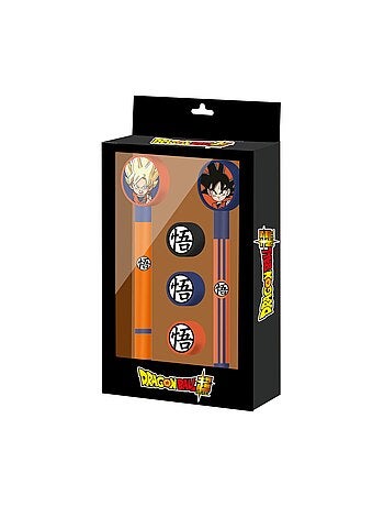 Dragon Ball Ultra Instinct Pack de Stylo Gel Effaçable + Crayon Éternel + 3 Gommes, Noir
