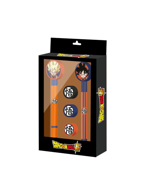 Dragon Ball Ultra Instinct Pack de Stylo Gel Effaçable + Crayon Éternel + 3 Gommes, Noir - Kiabi