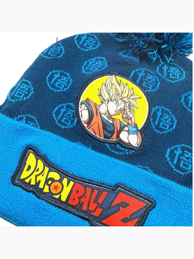 Dragon ball z - bonnet en maille à pompon imprimé Bleu marine - Kiabi