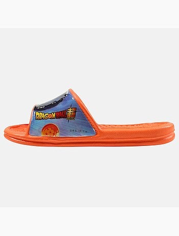Dragon Ball Z - Claquettes enfant orange avec bride large et motif personnage