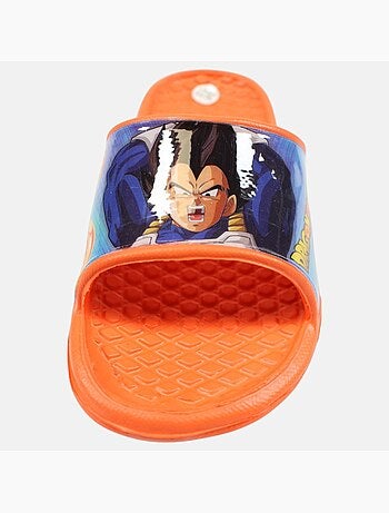 Dragon Ball Z - Claquettes enfant orange avec bride large et motif personnage