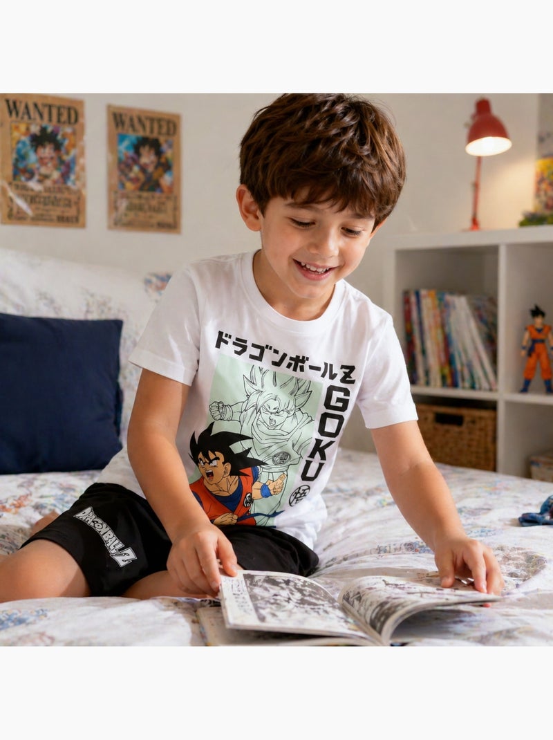 Dragon ball z - ensemble t-shirt imprimé et short assorti Blanc - Kiabi