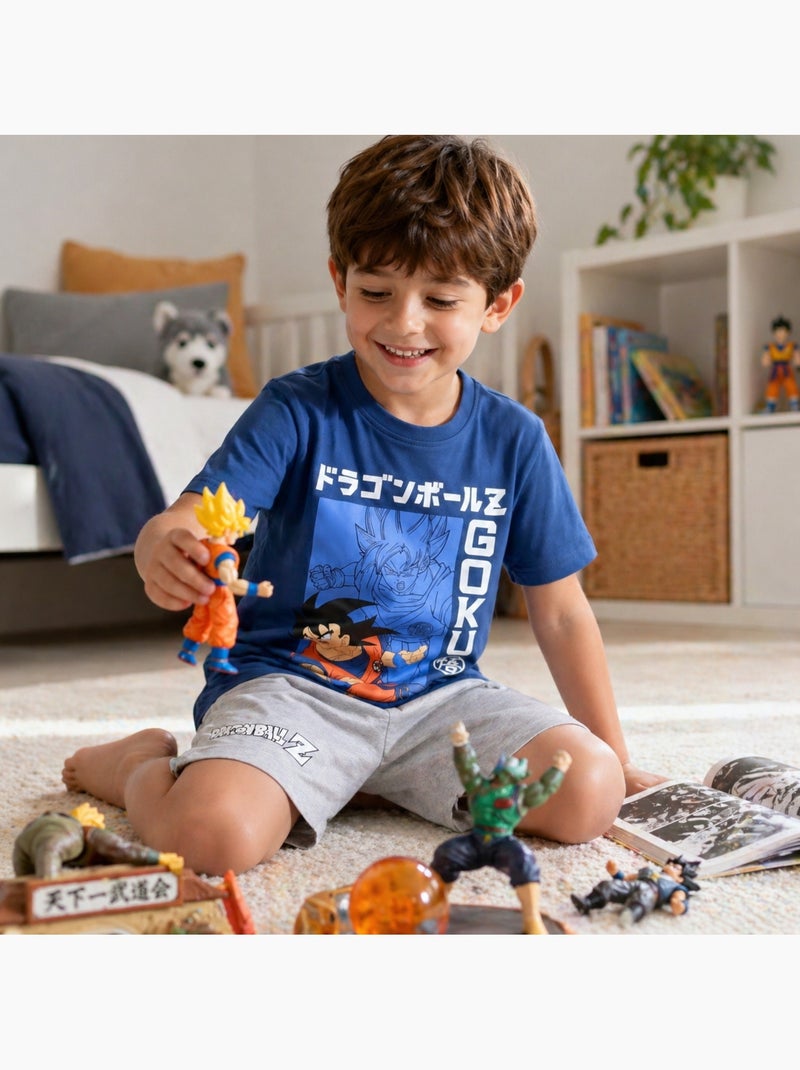 Dragon Ball Z - T-shirt imprimé avec short assorti Bleu marine - Kiabi