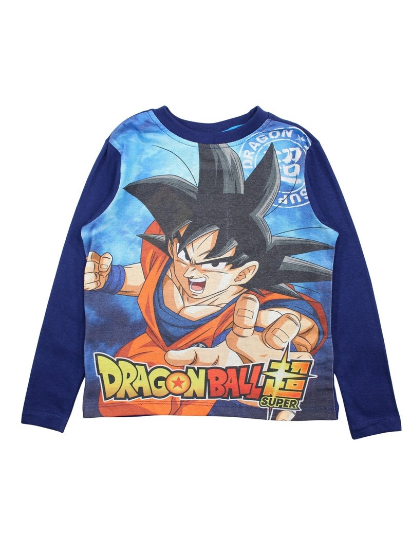 Dragon Ball Z - T-shirt manches longues garçon Dragon Ball Z Bleu marine - Kiabi