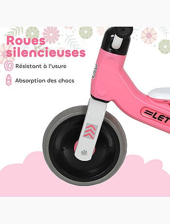 Draisienne 3 roues enfant 12-36 mois pneu EVA silencieux grande selle