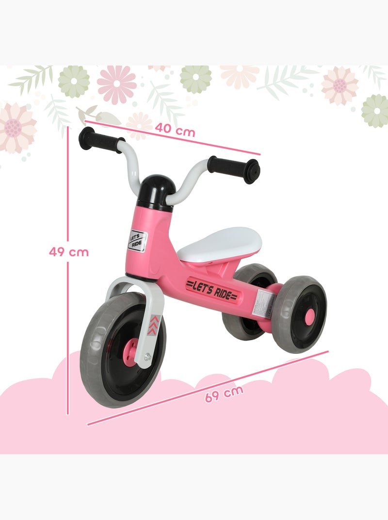 Draisienne 3 roues enfant 12-36 mois pneu EVA silencieux grande selle Rose - Kiabi