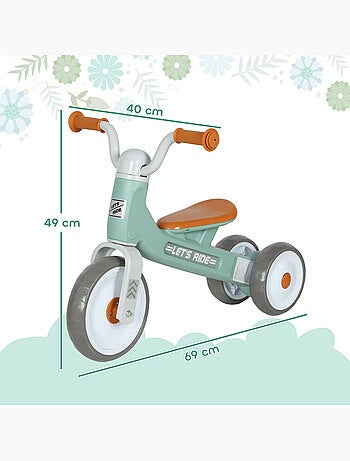 Draisienne 3 roues enfant 12-36 mois pneu EVA silencieux grande selle