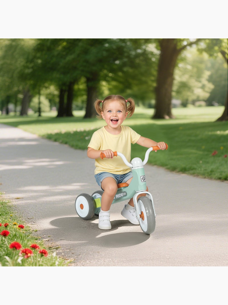 Draisienne 3 roues enfant 12-36 mois pneu EVA silencieux grande selle Vert - Kiabi