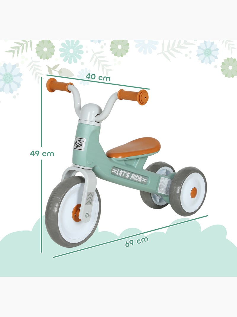 Draisienne 3 roues enfant 12-36 mois pneu EVA silencieux grande selle Vert - Kiabi