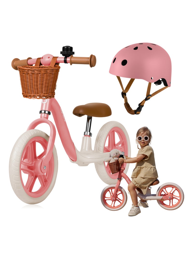 Draisienne avec casque LIONELO Alex Plus - Léger - Selle confortable - Panier et Sonnette inclus Rose - Kiabi