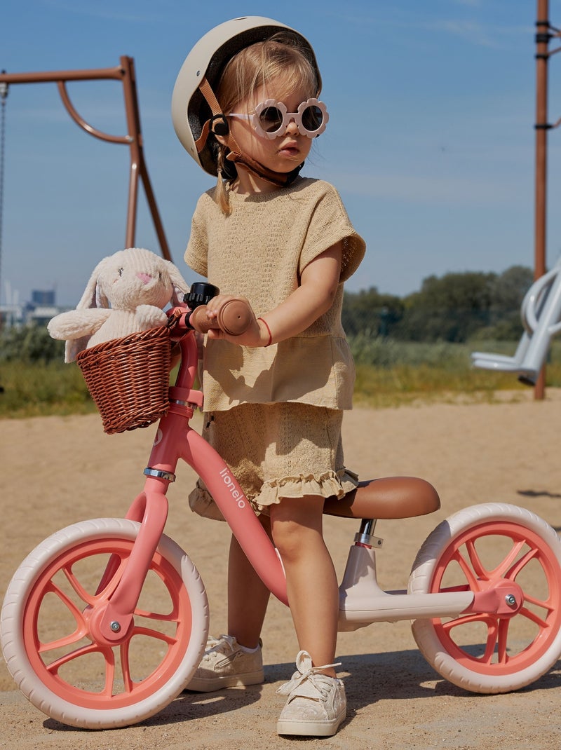 Draisienne avec casque LIONELO Alex Plus - Léger - Selle confortable - Panier et Sonnette inclus Rose - Kiabi