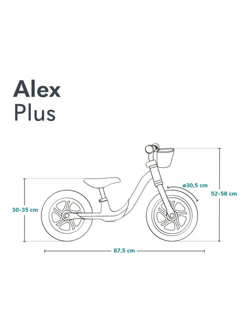 Draisienne avec casque LIONELO Alex Plus - Léger - Selle confortable - Panier et Sonnette inclus - Kiabi Draisienne avec casque LIONELO Alex Plus - Léger - Selle confortable - Panier et Sonnette inclus - Kiabi