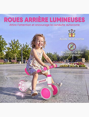 Draisienne enfant 3 roues roue ar lumineuse réglable