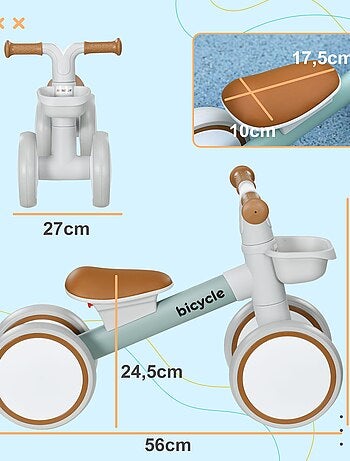 Draisienne enfant 4 roues gris