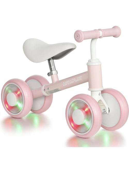 Draisienne enfant 4 roues led réglable rose - Kiabi Draisienne enfant 4 roues led réglable rose - Kiabi