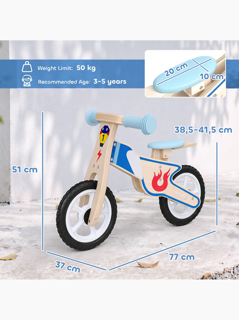 Draisienne enfant bois moto flamme selle réglable pneus eva Beige - Kiabi