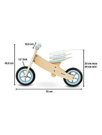 Draisienne enfant en bois, tricycle evolutif 3 ou 2 roues, 30 kg max- premier vélo