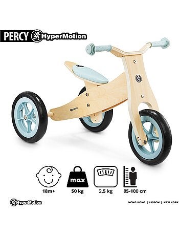 Draisienne enfant en bois, tricycle evolutif 3 ou 2 roues, 30 kg max- premier vélo