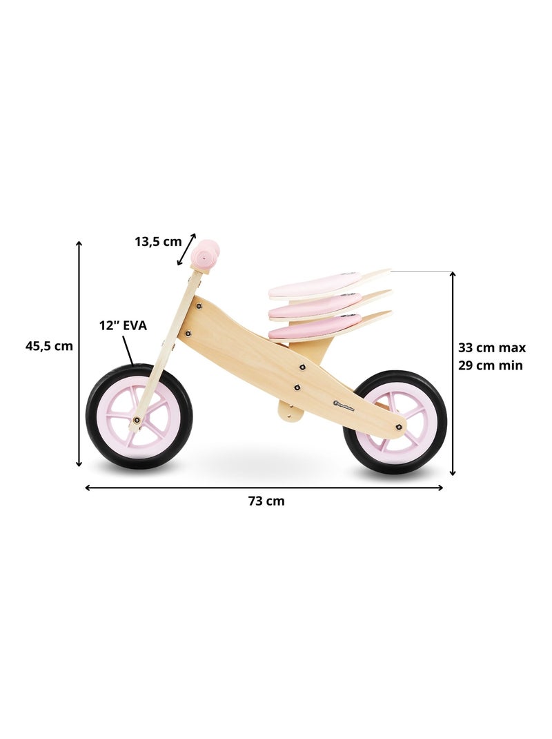 Draisienne enfant en bois, tricycle evolutif 3 ou 2 roues, max 30 kg- premier vélo N/A - Kiabi