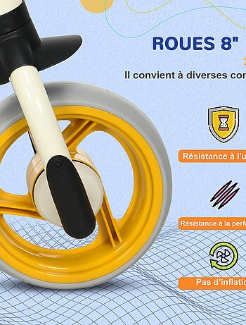 Draisienne enfant selle réglable roues EVA acier