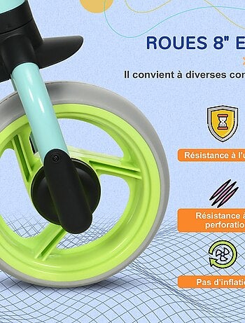 Draisienne enfant selle réglable roues EVA acier
