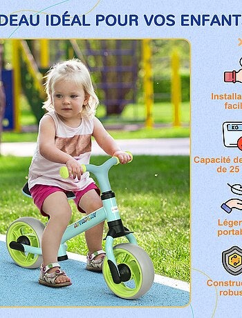 Draisienne enfant selle réglable roues EVA acier