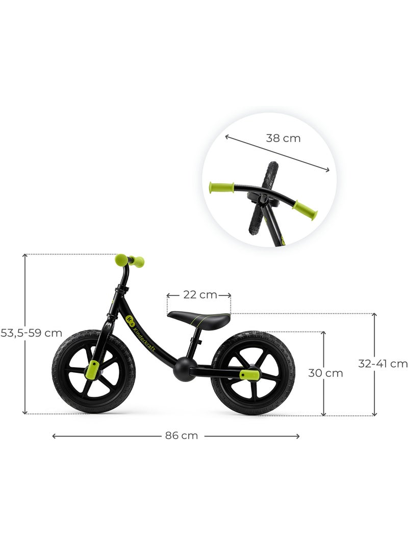 Draisienne Kinderkraft 2WAY NEXT avec roues EVA tout-terrain, selle et guidon réglables Noir - Kiabi